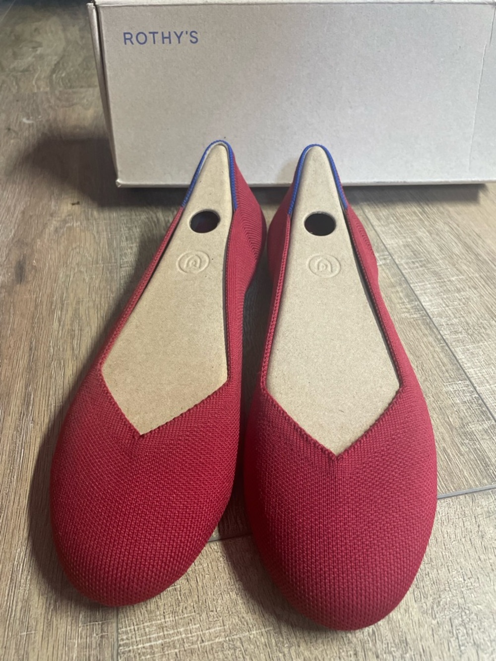 Rothy's The Flat Chili Red Knit Slip-On NEW Sz 9.5